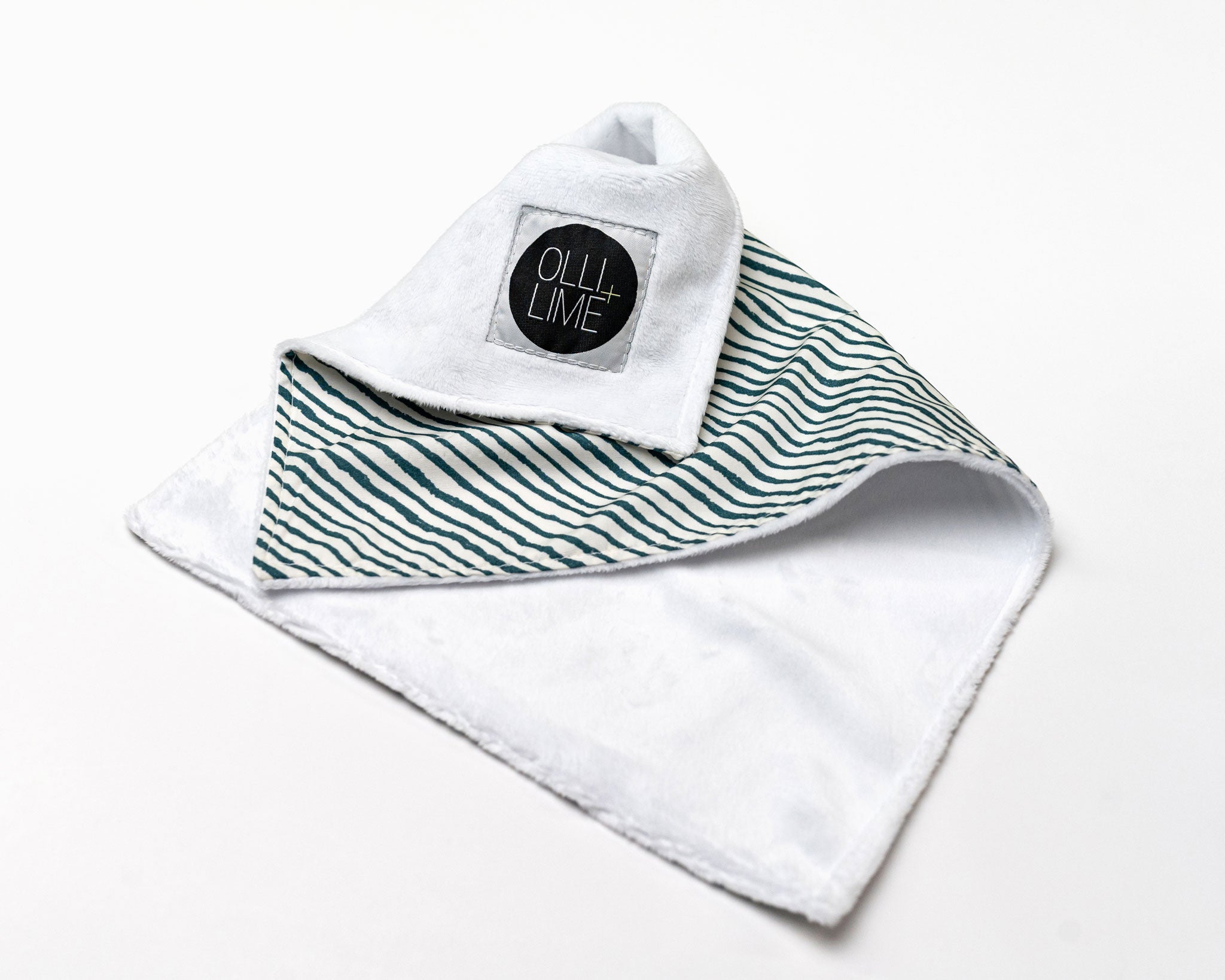 Sea Stripes - Lovey Cuddle - Freehand Green Stripes on Ivory - Olli+Lime